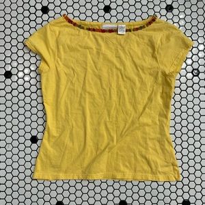 Michael Simon vintage beaded hem shirt size large